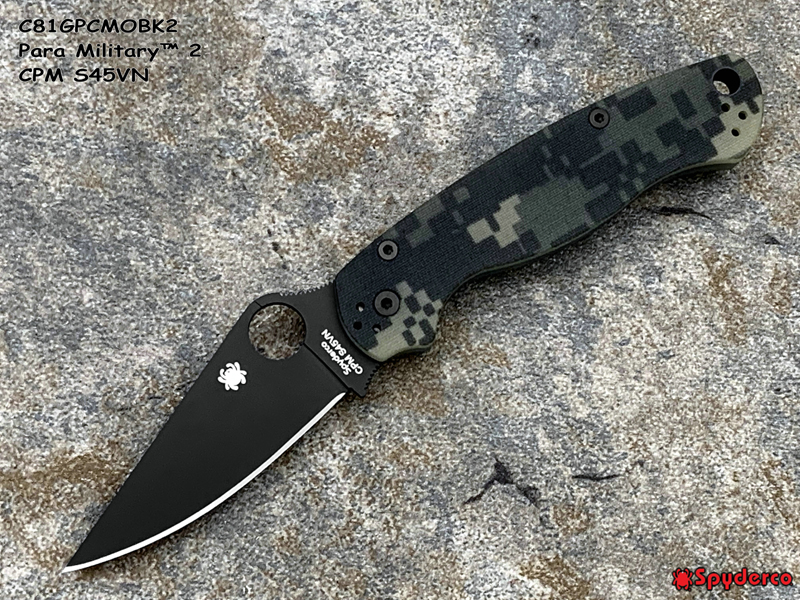 Spyderco ֩ C81GPCMOBK2 Para Military™ 2 CPM S45VNֺɫͿ ԲɫG10 ۵ֻ